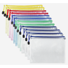 12-delige A4-documentenmapset, waterdichte documentenmap voor dossiers, papieren, bonnetjes, cosmetica, kantoorartikelen en huiswerkmappen.