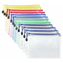 12-delige A4-documentenmapset, waterdichte documentenmap voor dossiers, papieren, bonnetjes, cosmetica, kantoorartikelen en huiswerk.