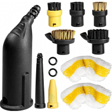 10 Piece Steam Cleaner Accessory Set for Kärcher SC1 SC2 SC3 SC4 SC5, Includes Extended Nozzle, Curved Nozzle, Small Round Brush, Hand Noz