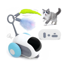 Interactief kattenspeeltje, oplaadbaar, automatisch bewegend kittenspeeltje met staart, verlichting van verveling binnenshuis