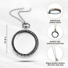 10x Magnifying Glass Necklace Pendant, Optical Loupe for Reading Maps and Small Text