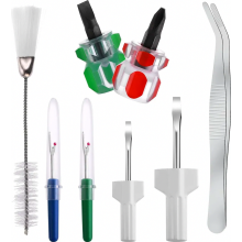 Set di 8 attrezzi per macchina da cucire, cacciavite per macchina da cucire, spazzola per la pulizia della macchina da cucire in nylon e acciaio inos