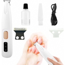 Stille hondentrimmer, hondenhaartrimmer, poottrimmer met LED-verlichting, waterdichte pootscheerapparaat, USB oplaadbare hondentrimmer