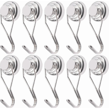 Extra sterke magnetische haken met 20 kg neodymiummagneten en 25 mm draaibare haken, boren niet nodig, voor ijzeren deuren, koelkasten, keukens, kledi