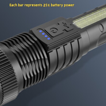 Oplaadbare LED-zaklamp, 5000 lumen, superheldere, waterdichte tactische zaklamp voor noodgevallen en kamperen.
