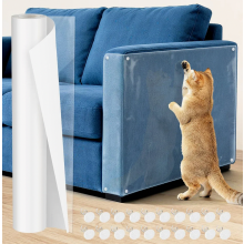 Krasbestendige kattenbankbeschermer 5m x 42cm, transparante kattenbankbeschermer, zelfklevende krasfolie voor meubels, bank, deur, muur