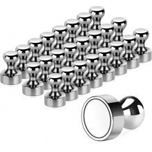 100 Stück Starke Neodym-Magnete aus Metall, 12 x 16 mm, Edelstahl-Kegelmagnete für Pinnwand, Magnettafel und Whiteboard, Silberfarben