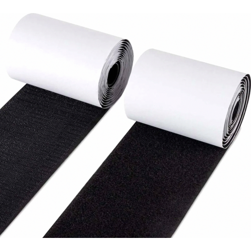 Chiusura a strappo autoadesiva industriale, extra resistente, larga 10 cm, lunga 1,5 metri, nera.