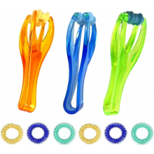 6 Piece Finger Massage Rings and 3 Piece Hand Roller Massagers for Hand Joint Circulation, Metabolism Support, Anti Fatigue Relief, Stress