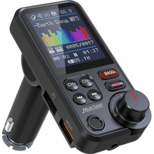 Adaptateur Bluetooth pour voiture, émetteur FM avec micro puissant et écran couleur de 1,8 pouce, appels mains libres, charge rapide QC3.0, lecteur
