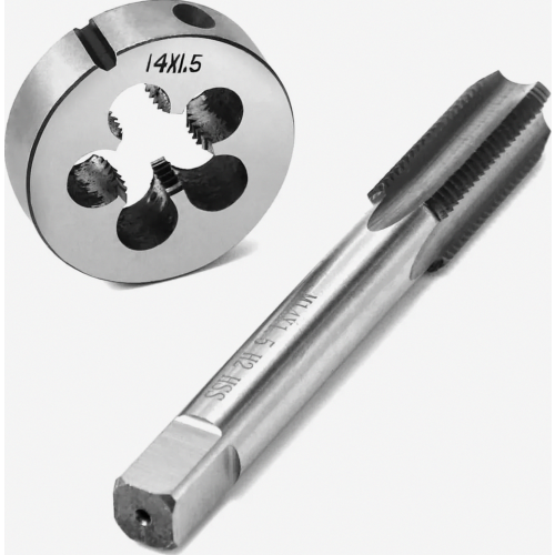 M14 x 1.5 mm Thread Tap and Die Set, Metric Fine Thread External and Internal Threading Tool for Metal Working