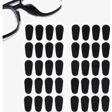 Siliconen neuspads, 30 paar, 1,0 mm, zelfklevend, antislip, voor brillen en zonnebrillen (zwart)