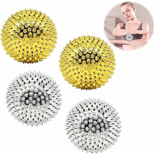 4 magnetische acupressuurballetjes voor vingermassage, magnetische acupressuurbolletjes, kleine metalen egelballetjes, voor stressverlichting of massa