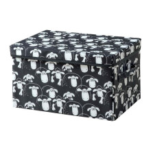 Shaun the Sheep Storage Box with Removable Lid 37 x 25 x 21cm Black and White Oxford Fabric Polyester for Children Toys Books and Bedroom Organisation