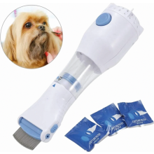 Elektrische luizenkam, 13500 tpm, sterke zuigkracht, pijnloze vlooienkam voor honden en katten met 3 filters