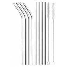 8 pailles réutilisables en acier inoxydable 304 de 30 cm avec 2 brosses de nettoyage, compatibles avec gobelets de 30 oz et 40 oz, qualité alimentai