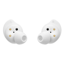 Écouteurs intra-auriculaires Bluetooth True Wireless, blancs, format compact, avec étui de chargement et son stéréo.
