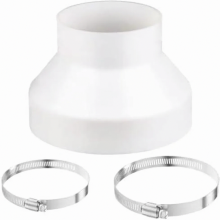 Adapter 150 mm naar 100 mm met 2 roestvrijstalen slangklemmen, verloopstuk, verloopkoppeling, universele verloopslangadapter voor ventilatie, ronde bu