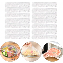 400 Piece Elastic Food Storage Covers, Reusable Stretch Seal Bags, Clear Fresh Keeping Covers for Bowls, Fruit and Leftover Storage