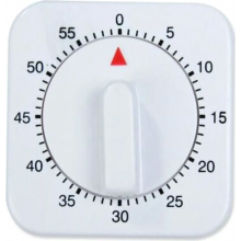 Mechanischer Küchentimer 60 Min. Weißer Kurzzeitmesser für Küche, Backen und Eierkochen mit gut lesbarer Skala