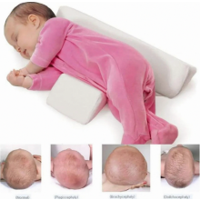 Almohada para bebé con diseño antivuelco, almohada para dormir de lado, almohada triangular para posicionamiento del bebé, blanca