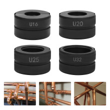 Lot de 4 matrices de sertissage pour tubes U16mm, U20mm, U25mm, U32mm, en acier Cr45 noir