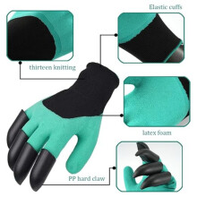 12 pares de guantes de jardinería impermeables con garras, guantes de trabajo duraderos con 8 garras para cavar, plantar y cu