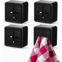 4-delige zelfklevende handdoekhouders, handdoekrekken, geen boren nodig, ABS handdoekhouders, handdoekclips, keukenhanddoekhaken, hoogwaardige handdoe