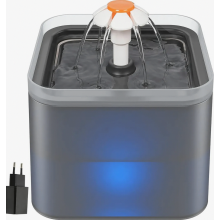 NICREW 2L Drinkfontein voor Kat en Hond, Stille Waterdispenser voor Katten met Vervangbaar Filter, Grijs