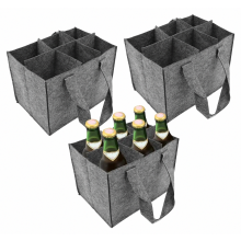Portabotellas de 3 piezas para 6 botellas, bolsa de fieltro para botellas, cesta para botellas, bolsa para bebidas, bolsa para cerveza, bolsa de fielt