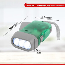 Handaangedreven zaklamp, geen batterijen nodig, zakformaat dynamo-zaklamp met polsbandje voor noodgevallen en kamperen