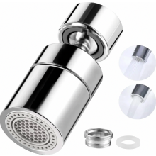 Aérateur de robinet pivotant à 360, rallonge orientable M22/M24, économiseur d’eau à deux jets pour robinet de cuisine et de salle de bain