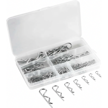 Assortiment van 100 splitpennen, roestvrijstalen RC-clips, splitpennen, veerclipset, carrosserieclips, borgpennen, borgclips voor tractoren en grasmaa