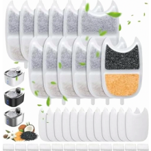 Set van 12 filters voor de FEELNEEDY 4L drinkfontein voor katten (YPD-C004), 12 drinkfonteinfilters voor katten, 12 voorgefilterde sponsjes en 12 S
