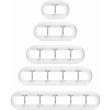 Lot de 5 clips organisateurs de câbles pour bureau, en silicone réglable, blanc, pour maintenir les fils propres et bien rangés