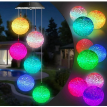 Solar-Windspiel für draußen mit LED-Farbwechsel, dekoratives Gartenhängehängesymbol