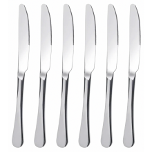 6-delige tafelmessenset, 23 cm roestvrijstalen dinermessen, bestekset, gepolijst, vaatwasmachinebestendig, bestekserie