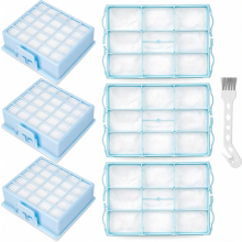Lot de 3 filtres HEPA et 3 filtres de protection moteur pour aspirateur, compatibles avec les séries VS06G, VS06B, VS06C, VSZ3 Z3.0, et certains mod