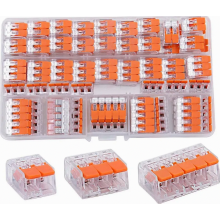 75 Piece Cable Connectors, Electrical Wire Clamps, Connector Clamp with Operating Lever, 4 mm2 Conductor Terminal Block, Reusable Compact