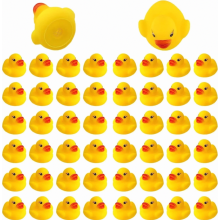 50-Piece Rubber Bath Duck Squeaky Bath Toy Set for Kids, Mini Yellow Floating Duck Bathtub and Shower Party Favor Set