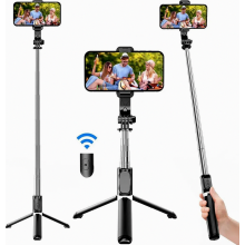 Tripod Selfie Stick, Rothlú 360 3 in 1 Stick Selfie le Cianrialtán, Sealbhóir Fóin Monapóid Inaistrithe d'iPhone & Android