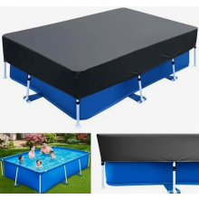 2 x 3 m Poolabdeckung für rechteckige Pools, 300 x 200 cm, staubdichte Abdeckplane für Rahmenpool, robuste Schutzabdeckung für den Außenbereich