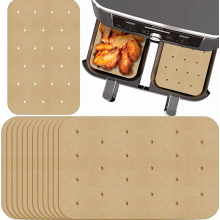100 arkkia suorakaiteen muotoista leivinpaperia ilmafriteerauskeittimille, 20,5x14 cm, yhteensopiva Ninja Food Dual Air Fryer -mallien AF300EU ja AF4