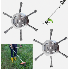 Spazzola per erbacce per tagliaerba in filo d'acciaio in 2 pezzi – Accessorio per tagliaerba, spazzola per erbacce per tagliaerba a batteria, testin