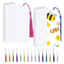 Blanco bladwijzers, 60 stuks papieren bladwijzers met gaatje, set blanco bladwijzers voor knutselprojecten, cadeaulabels (wit, 14x5cm) wit