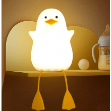 Lightzz Nachtlampje voor Kinderen, Schattig Eendje Nachtlampje van Siliconen voor Kinderkamers, ABS SIL, Aanraakbediening, Draagbaar en Oplaadbaar, Di