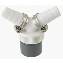 Drain Hose Y Adapter for Dishwasher, Dryer and Washing Machine, 19-24 mm Inlet to 40 mm Outlet Pipe with Hose Clamp