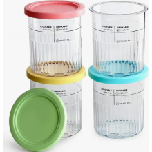 4 Pack Ice Cream Containers for NC500 Ice Cream Maker, Reusable Pint Tubs with Lids, BPA Free, Dishwasher Safe, Freezer Safe Creami Cups f