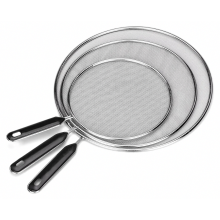 3-delige set roestvrijstalen spatdeksels voor koekenpannen, oliebestendige deksels met handvatten, diameter 25 cm, 29 cm en 33 cm, geschikt voor diver