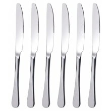 Tacar scian boird 6 phíosa, sceana dinnéir cruach dhosmálta 23cm, tacar sceanra, snasta, sábháilte le húsáid sa mhiasniteoir, sraith Bon A